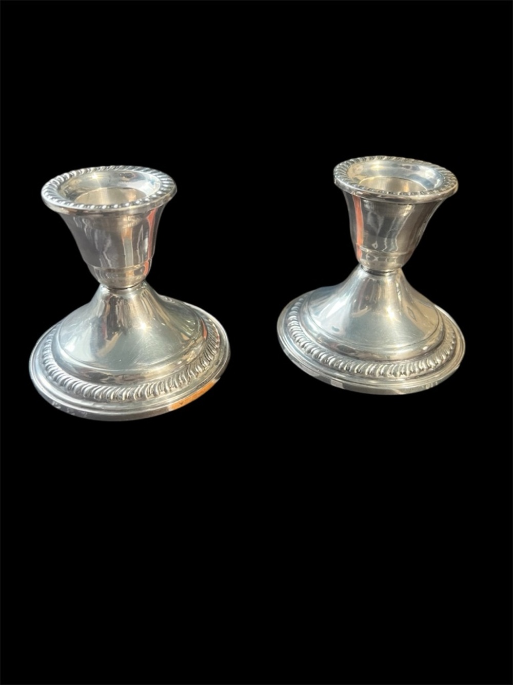 Classic Sterling Silver Taper Candle Holders — Pair